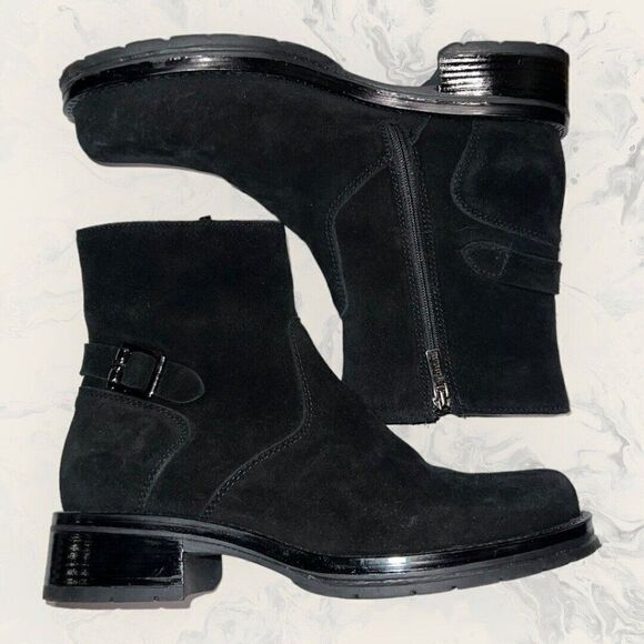 La Canadienne Gavan Suede Buckle Bootie Waterproof Platform Womens Size 7.5M - Picture 5 of 9